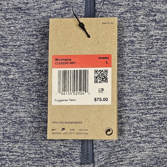 Nike Women's Sz Large Dri-Fit Element Half-Zip Running Top Blue/Gray CU3220-491 - Picture 8 of 10